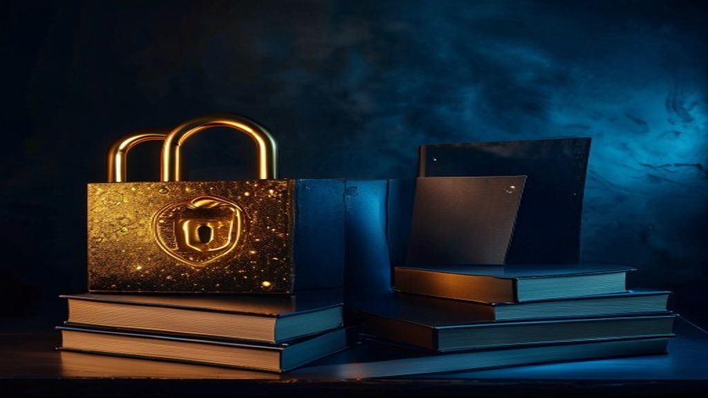 cybersecurity certifications not enough for first job shown with books laptop and digital shield