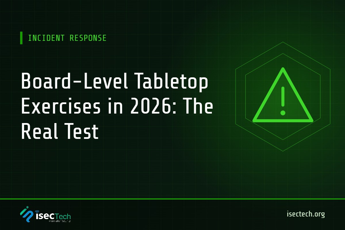 iSECTECH Incident Response article graphic: Board-Level Tabletop Exercises in 2026: The Real Test